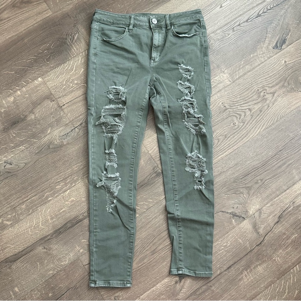 American Eagle Olive Skinny Jeans